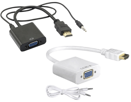 HDMI to VGA Converter with Audio (Black White)