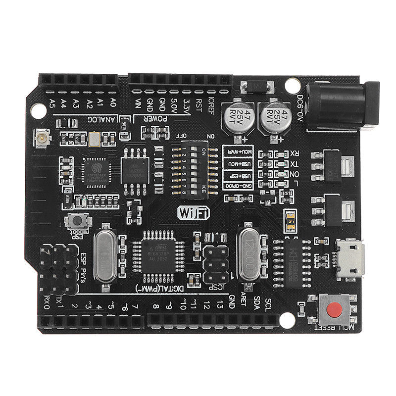Arduino UNO R3 with ESP8266 WiFi Dev Board