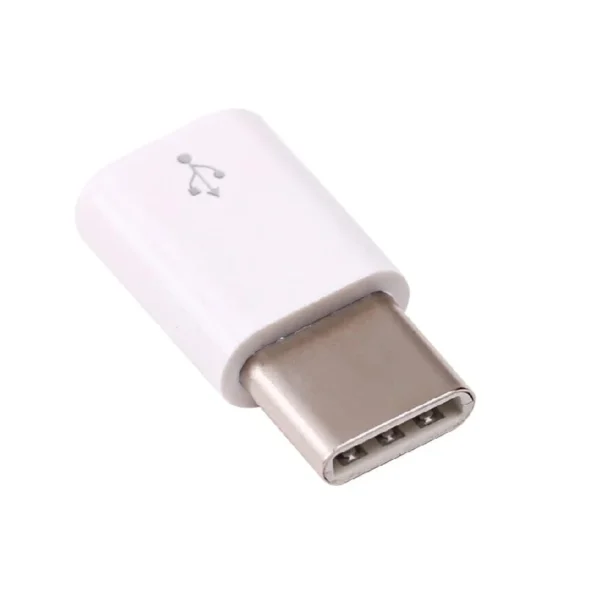Micro to Type C Charger Connector (White Type-C Adapter)