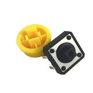 Tactile Push Button Switch Round Cap Yellow