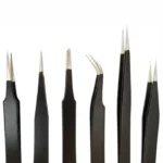 Black Epoxy Coated Tweezer Set of 6